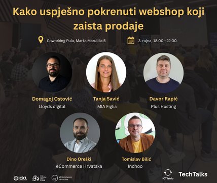 TECHTALKS U COWORKINGU PULA NA TEMU „KAKO USPJEŠNO POKRENUTI WEBSHOP KOJI ZAISTA PRODAJE“